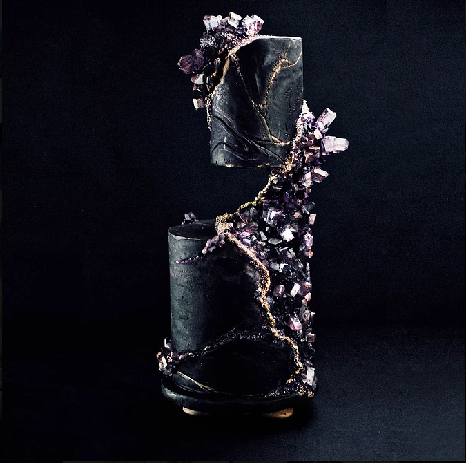 Dark Black Crystal Cake
